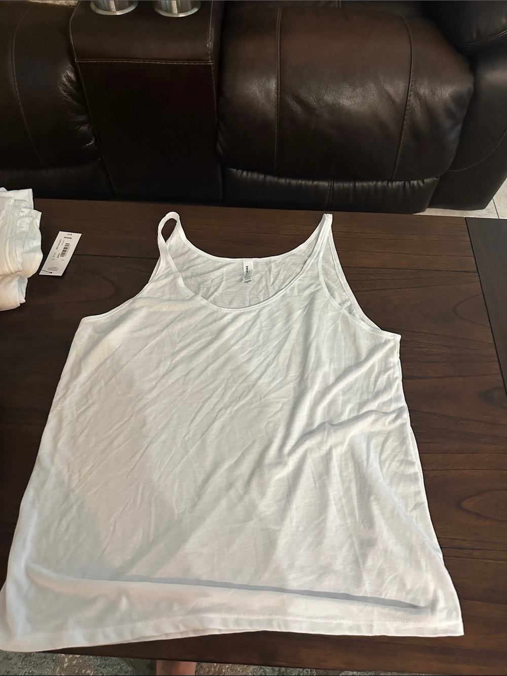Bella Canvas White Women's Tank Top - Lightweight Scoop Neck